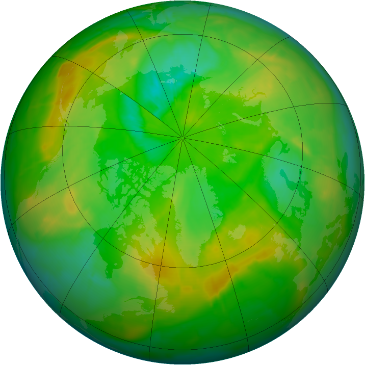 Arctic ozone map for 03 July 2010